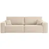Image de Canapé droit 3 places FARAH convertible en velours côtelé - Beige
