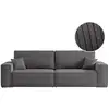 Image de Canapé droit 3 places farah convertible en velours côtelé - gris FARAH