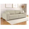 Image de Canapé droit 3 places FARAH convertible en tissu bouclette - Beige