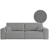 Image de Canapé droit 3 places farah convertible en tissu bouclette - gris FARAH