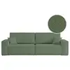 Image de Canapé droit 3 places farah convertible en tissu bouclette - vert FARAH