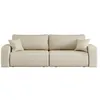 Image de Canapé droit 3 places ALYA convertible en tissu bouclette - Beige