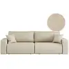 Image de Canapé droit 3 places alya convertible en tissu bouclette - beige ALYA