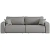 Image de Canapé droit 3 places ALYA convertible en tissu bouclette - Gris