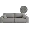 Image de Canapé droit 3 places alya convertible en tissu bouclette - gris ALYA