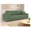 Image de Canapé droit 3 places ALYA convertible en tissu bouclette - Vert