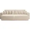 Image de Canapé droit 4 places jade double méridienne et assise profonde en velours côtelé épais - beige JADE