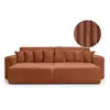 Image de Canapé droit 4 places jade double méridienne et assise profonde en velours côtelé épais - terracotta JADE