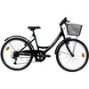 Image de Vélo VTC 24 Fille BAHIA - 6 Vitesses - Freins V-Brake - Equipement City - Noir
