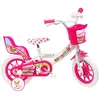 Image de Vélo enfant Fille 12 LICORNE/UNICORN - Blanc & Rose - 1 Frein - Panier avant et porte poupée