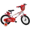 Image de Vélo Enfant 14 TEEN MONSTER Garçon ( taille 90 cm à 105 cm ) Blanc & Rouge équipé de 2 Freins Gourde Porte gourde Plaque