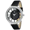Image de Montre femme - SO CHARM - So Charm - 48 cristaux Swarovski - Bracelet cuir noir - Boîtier 42 mm