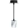 Image de Suspension en marbre blanc pour ampoule à culot E27 - XANLITE - Vintage - Ø 58 x 72 mm - LED