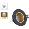 Image de Spot GU10 50W 2700K Rond orientable Noir et or IP20