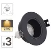 Image de Lot 3 Spots GU10 50W 2700K Rond orientable Noir IP20 - PACK3SP50RAN - Xanlite