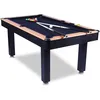 Image de Billard américain 6ft Vegas bois noir - 184x102x82cm - Tapis de jeu noir