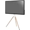 Image de Support chevalet design scandinave pour tv 45''- 65'', blanchêtre