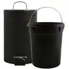 Image de Poubelle À Pédale 3l Métal Noir Mat Ø17 Cm Msv