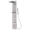 Image de Colonne de Douche à Hydromassage 22x125cm - Verre Trempé avec plaque Inox - ALPHA WHITE