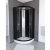 Image de Cabine de Douche Graphite - AURLANE - 85 x 85 x 230 cm - Verre - Noir graphite - Gris - 5 mm