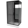 Image de AURLANE Cabine de douche hydromassante Black Mirroir 2 - Structure en aluminium - 110 x 80 x 220 cm - Noir