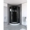 Image de Cabine de Douche Black Mirror 2 Ronde - Noir - 90 x 90 x 220 cm