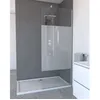 Image de Paroi de Douche 80x200cm - Verre Trempé Dépoli 8mm - Profilé Chrome - FREEDOM 2 FROSTED