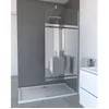 Image de Paroi de Douche avec Bande Miroir 80x200cm - Verre 8mm - Profilé Chrome - FREEDOM 2 MIRROR