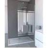 Image de Paroi de Douche avec Bande Miroir 90x200cm - Verre 8mm - Profilé Chrome - FREEDOM 2 MIRROR