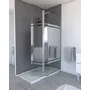 Image de Volet pivotant pour paroi de douche fixe - 40x200cm - Verre 6mm avec bande miroir - Profile Chromé