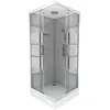 Image de Cabine de douche carrée 90x90x215cm - grise avec bande dépoli - SILVERY STRIPE SQUARE