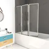 Image de Pare baignoire Pivotant 3 Volets Chrome - 125x143 cm - Verre Trempé 4 mm - ZAGGY CHROME