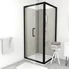 Image de Paroi de douche à porte pivotante esprit Indus - Noir - 90 x 200 cm