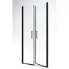 Image de Paroi de douche pivotante Saloon - Noir - 90 x 200 cm - Verre trempé 6mm - AURLANE