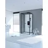 Image de Cabine de douche carrée 80x80x230cm - extra blanc et profilé noir mat - LUNAR SQUARE 80