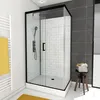 Image de Cabine de douche rectangle 80x110x230cm à motif carreaux de métro - UNDERGROUND RECTANGLE 110