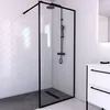 Image de Paroi de Douche 90x200 cm - Cadre et Bras Aluminium NOIR MAT - DARK CONTOURING
