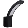 Image de Applique murale extérieure Noire design incruvé éclairage LED Blanc chaud pour terrasse jardin façade de maison