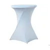 Image de Housse nappe blanche WERKA PRO pour table mange debout ronde ø80cm