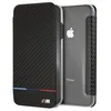 Image de Coque iPhone XS Max - BMW - Carbone - Noir avec bande tricolore - Protection 360° - Luxe