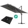 Image de Parasol Jardin Déporté Alu "sun 4 " - Rectangle - 3 X 4 M - Gris - Dall