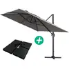 Image de Parasol jardin déporté alu sun 4 - rectangle - 3 x 4 m - gris - dalles à lester incluses