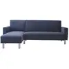 Image de Canapé d'angle tissu réversible "rio" - 4 places - gris