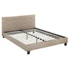 Image de Lit double en pvc Julia - 140 x 190 cm - Taupe