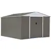 Image de Abri De Jardin Métal "Dallas" 12.99 M² Taupe - Rangement de Jardin de Qualité