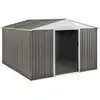 Image de Abri jardin métal dallas - 8,84 m² - taupe