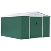 Image de Abri de Jardin Rosas Métal Acier Toit Double Pente 10,85m² Vert