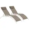 Image de Bain de soleil en aluminium beauty - phoenix - taupe - lot de 2