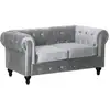 Image de Canapé Fixe Chesterfield Velours "aliza" - 157 X 82 X 70 Cm - 2 Places