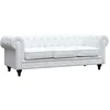 Image de Canapé Fixe Chesterfield "aliza" - 208 X 82 X 70 Cm - 3 Places - Blanc